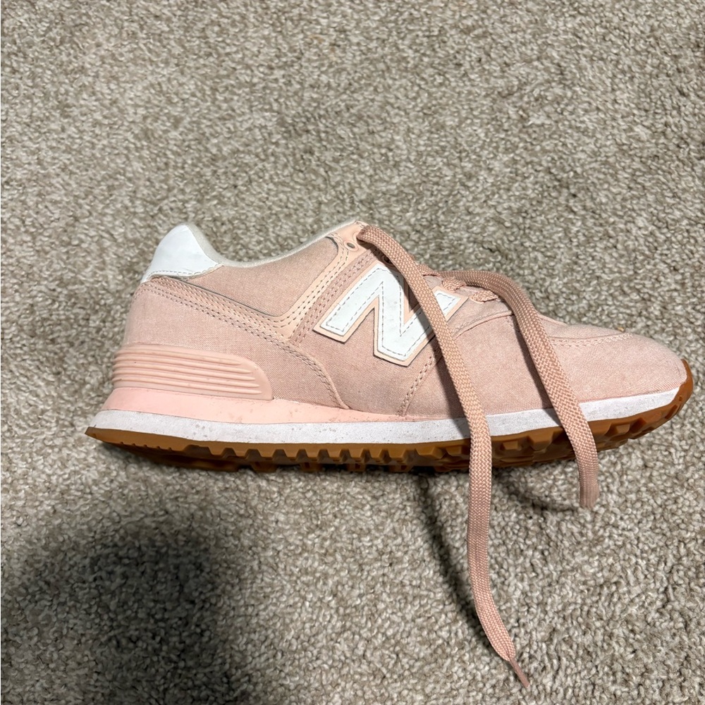 New Balance Women's Blush and White Sneakers